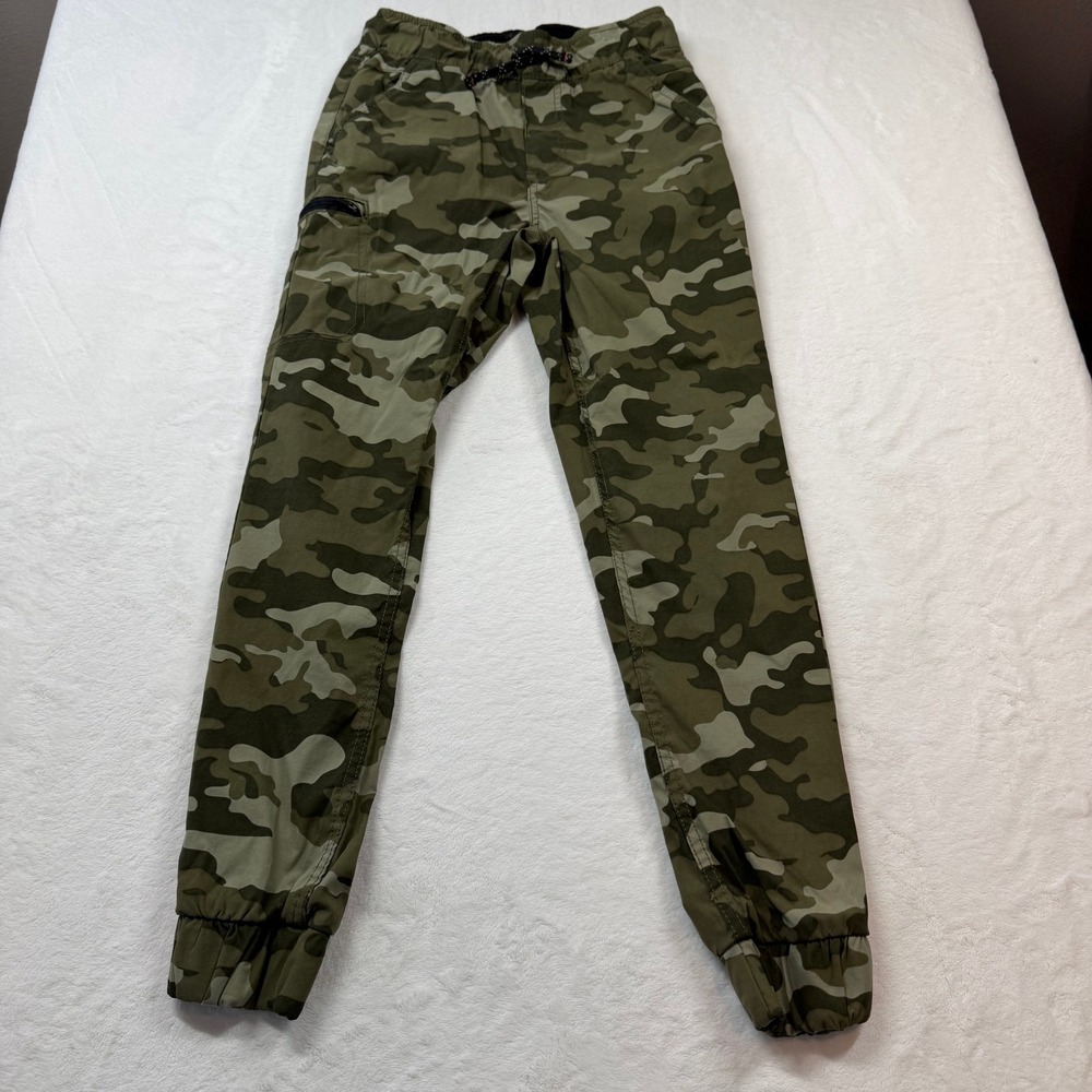 Weatherproof Vintage Joggers Boys M 10/12 Green Camo Good Cargo Utility Pants